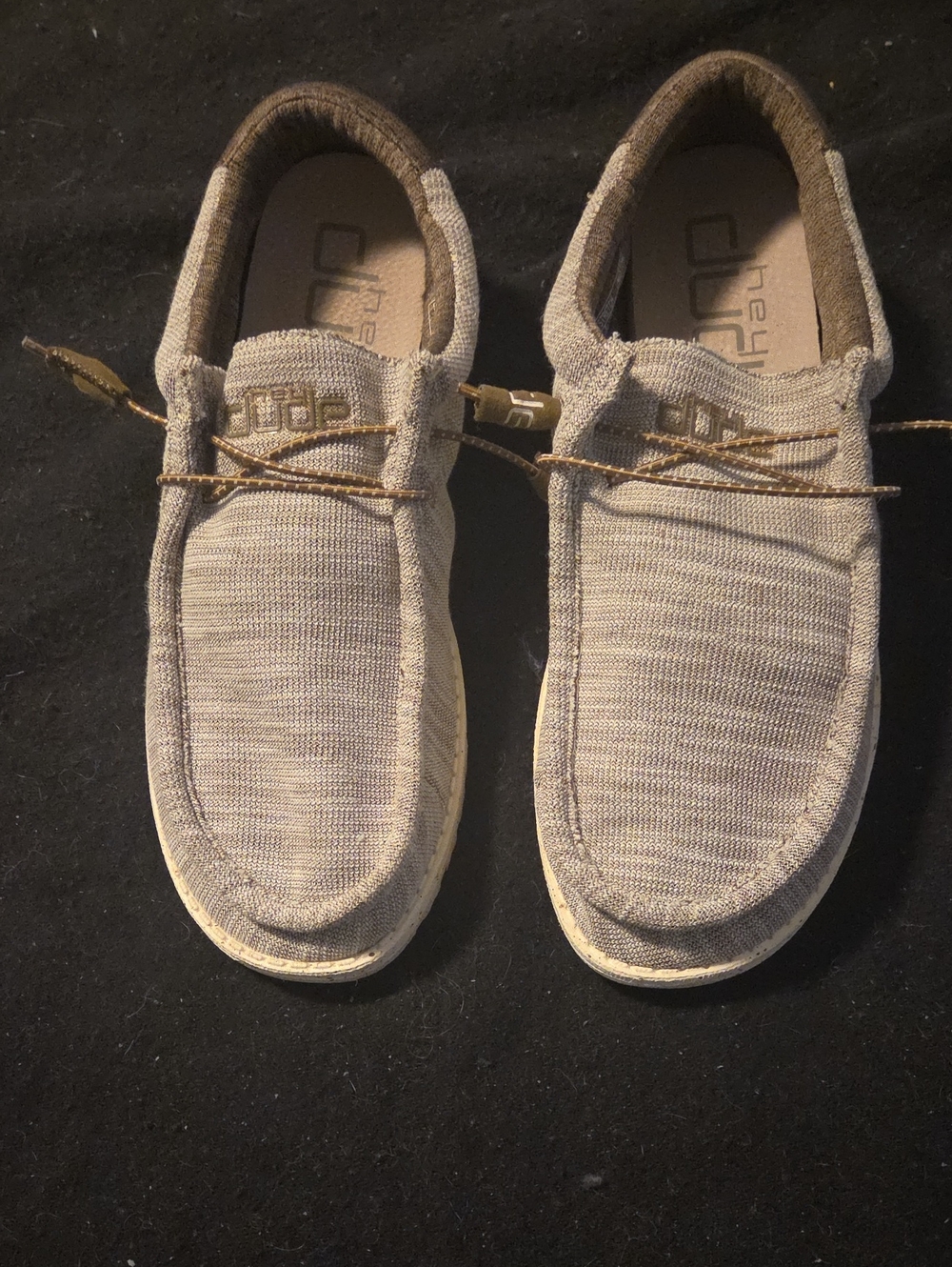Hey Dude Wally Sandstone Canvas Slip-On Loafers for Men Size 13
